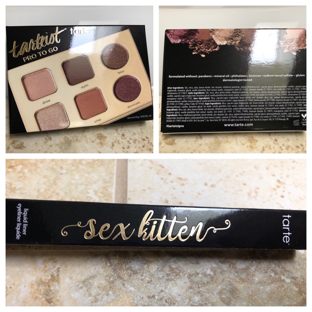 NWT Tarte DUO! eyeshadows AND Sex Kitten liner
